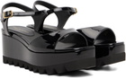 Stella McCartney Black Elyse Patent Platform Sandals