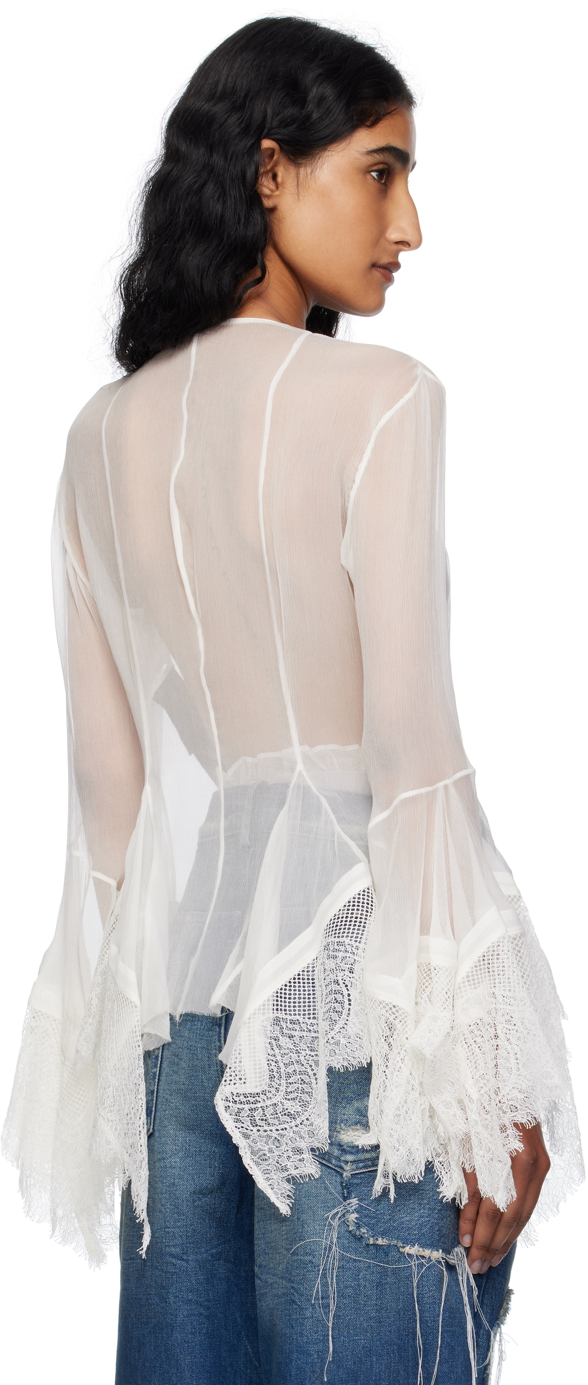 Ann Demeulemeester White Kristabel Handkerchief Blouse