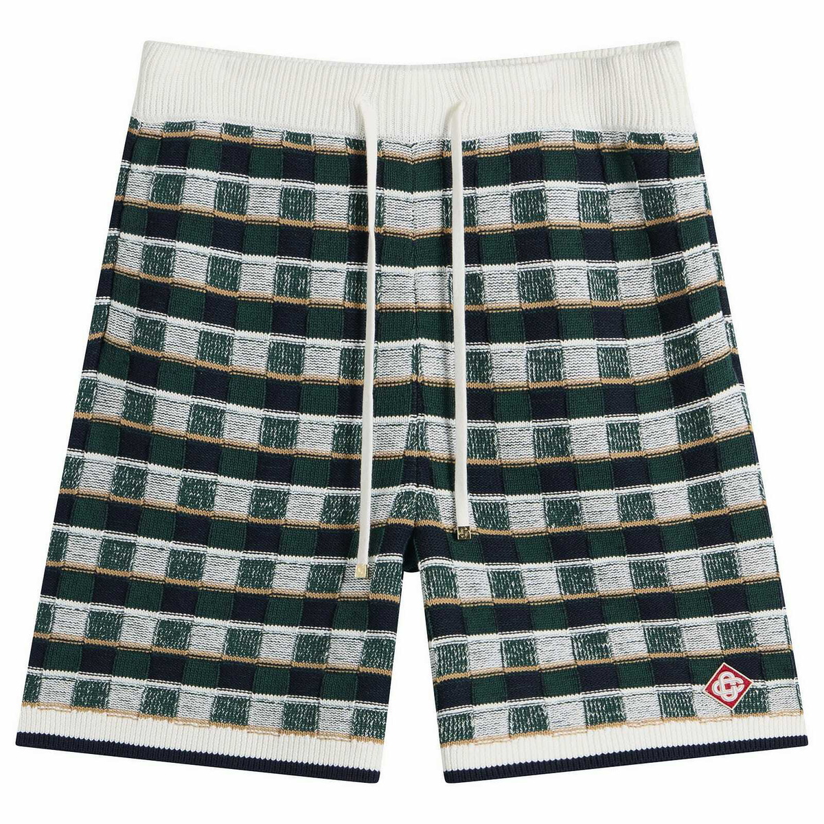 Casablanca Men's Mosaic Check Shorts in Green