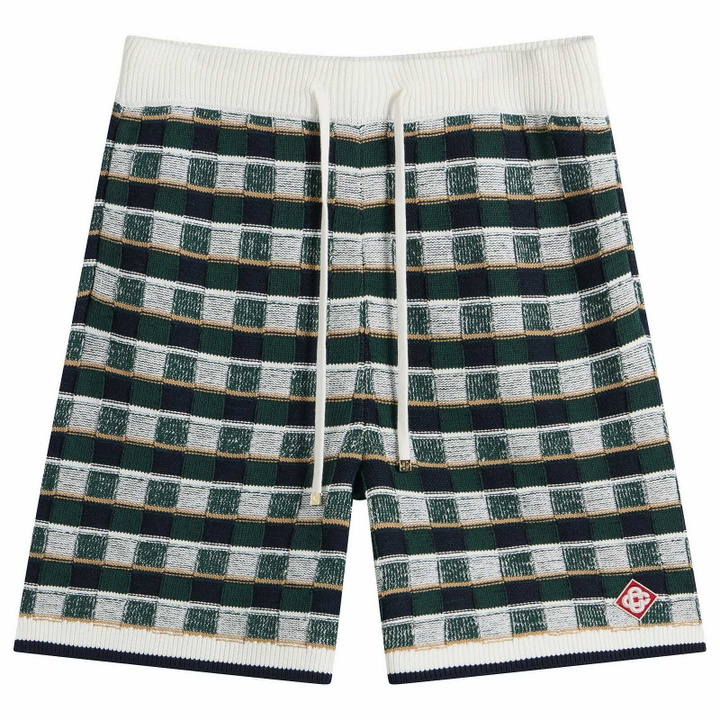Photo: Casablanca Men's Mosaic Check Shorts in Green