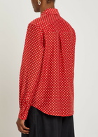 Matteau Polka dot Cotton and Silk-blend Shirt Red