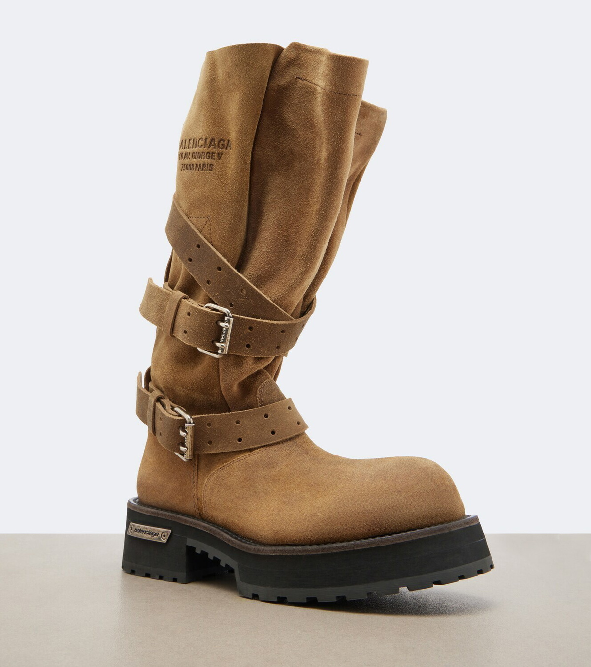 Balenciaga Venom suede biker boots