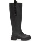 GANNI Black Recycled Rubber Country Boots