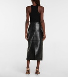 Dodo Bar Or Pencil leather midi skirt