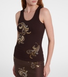 Xu Zhi Ribbed-knit sequined tank top