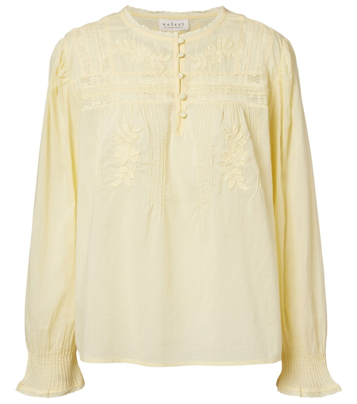 Photo: Velvet Byrdie lace-trimmed cotton blouse