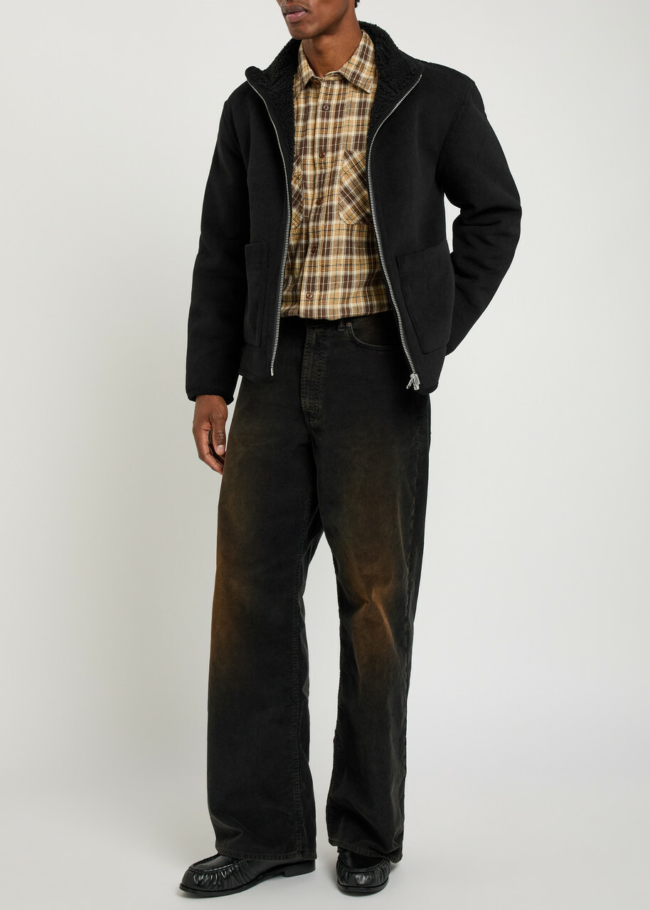 Wax London Killick Reversible Corduroy and Faux fur Jacket Black