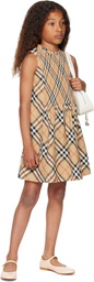 Burberry Kids Beige Check Cotton Poplin Dress