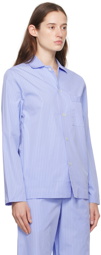 Tekla Blue Long Sleeve Pyjama Shirt