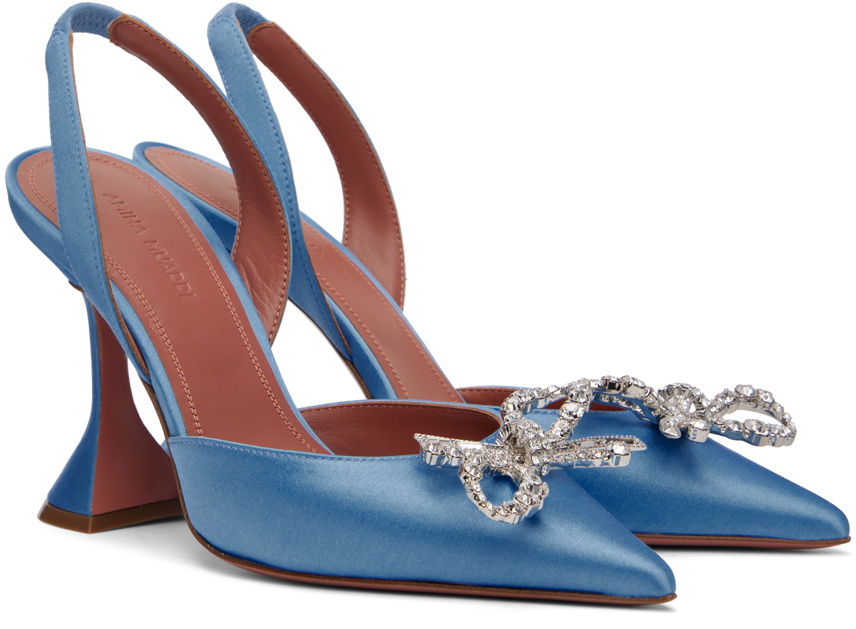 Amina Muaddi Blue Begum Slingback Heels Amina Muaddi