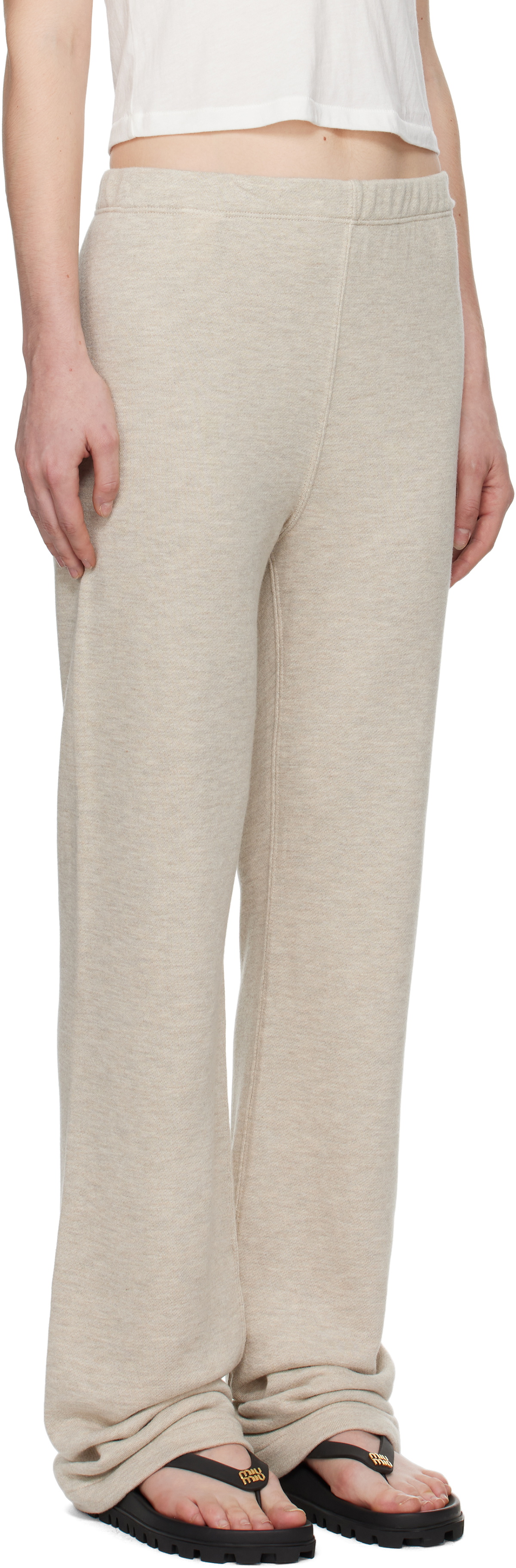 ÉTERNE Beige Straight Leg Sweatpants
