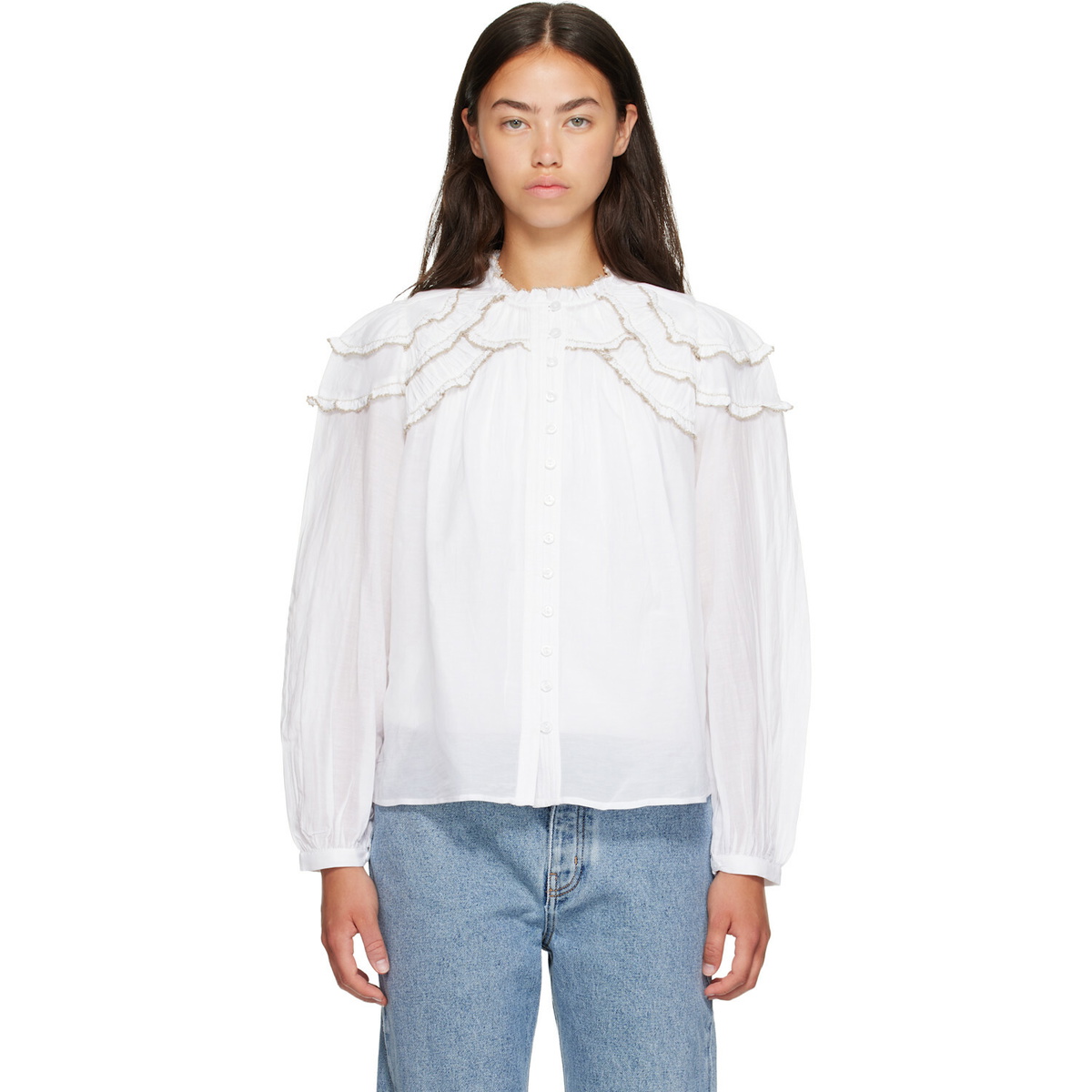 Isabel Marant Etoile White Christa Blouse