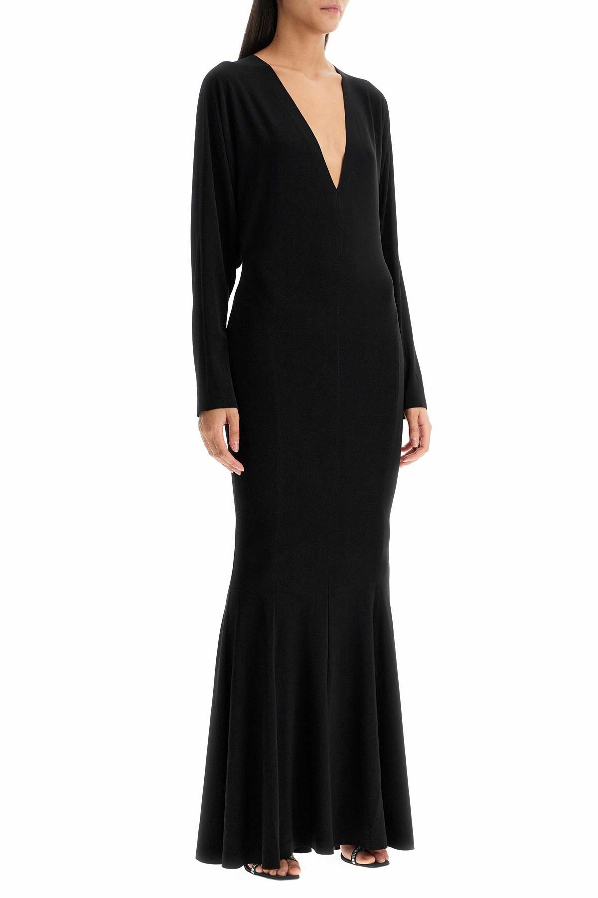 NORMA KAMALI mermaid-style dress with dolman sleeves Black Norma Kamali