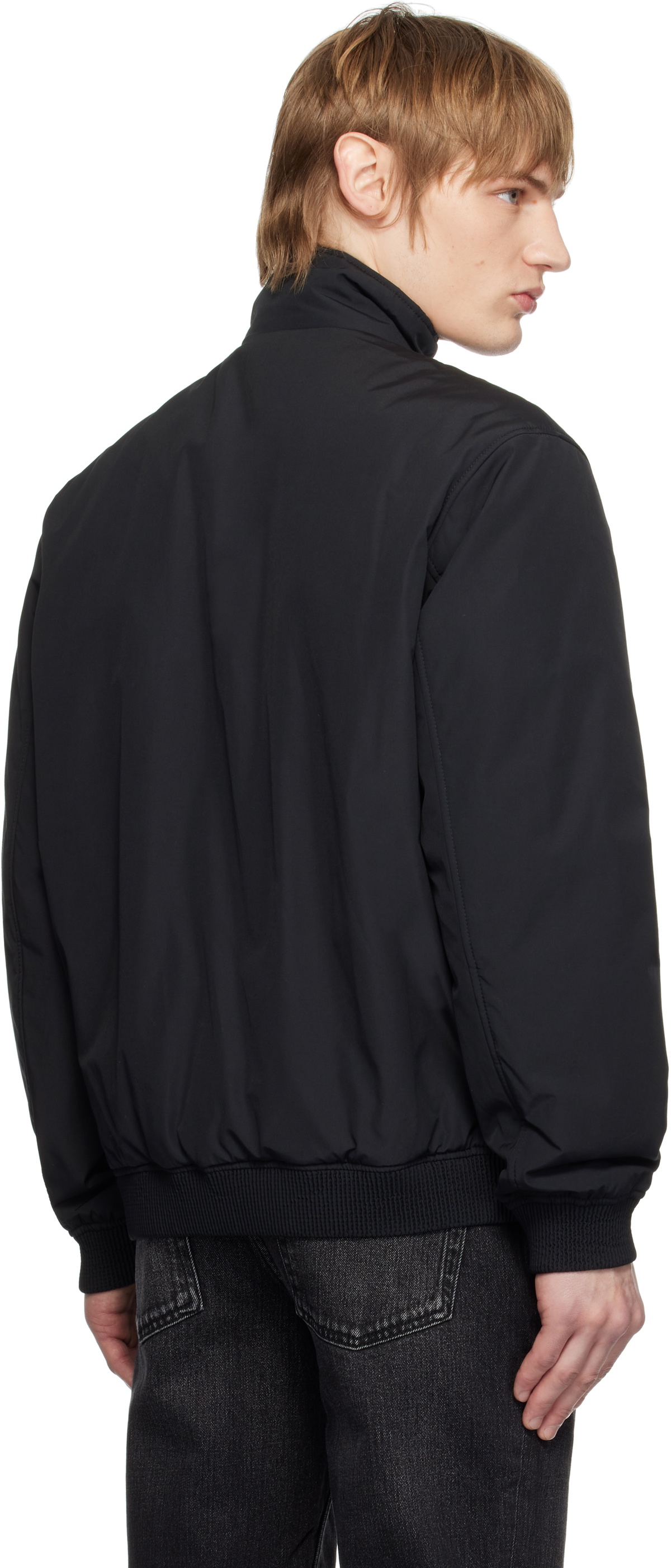 Hugo Black Water-Repellent Bomber Jacket