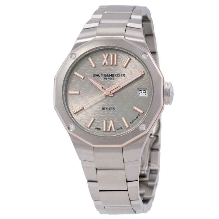 Photo: Baume et Mercier Riviera Quartz Grey Sunray Dial Ladies Watch M0A10730