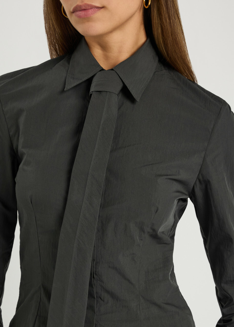 Bettter Cascade Cotton Poplin Shirt and tie set Grey
