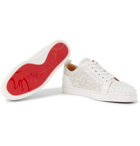 Christian Louboutin - Louis Junior Spikes Printed Leather Sneakers - White