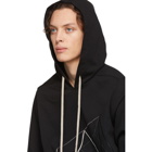 Rick Owens Black Embroidered Hoodie