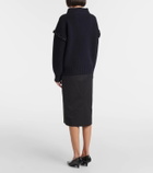 Max Mara Gene embellished virgin wool hoodie
