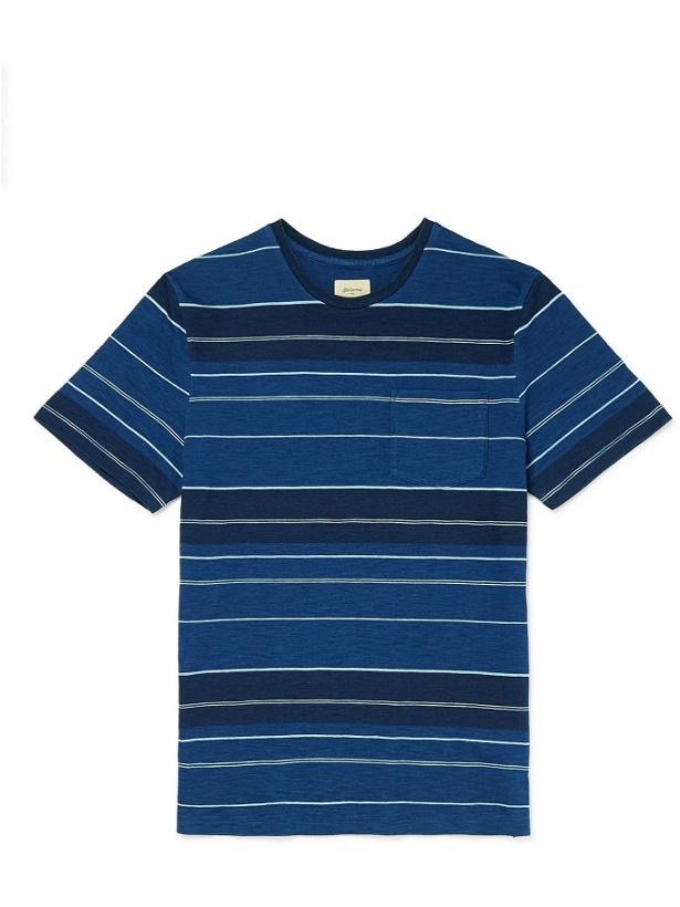Photo: Bellerose - Ano Striped Cotton-Jersey T-Shirt - Blue