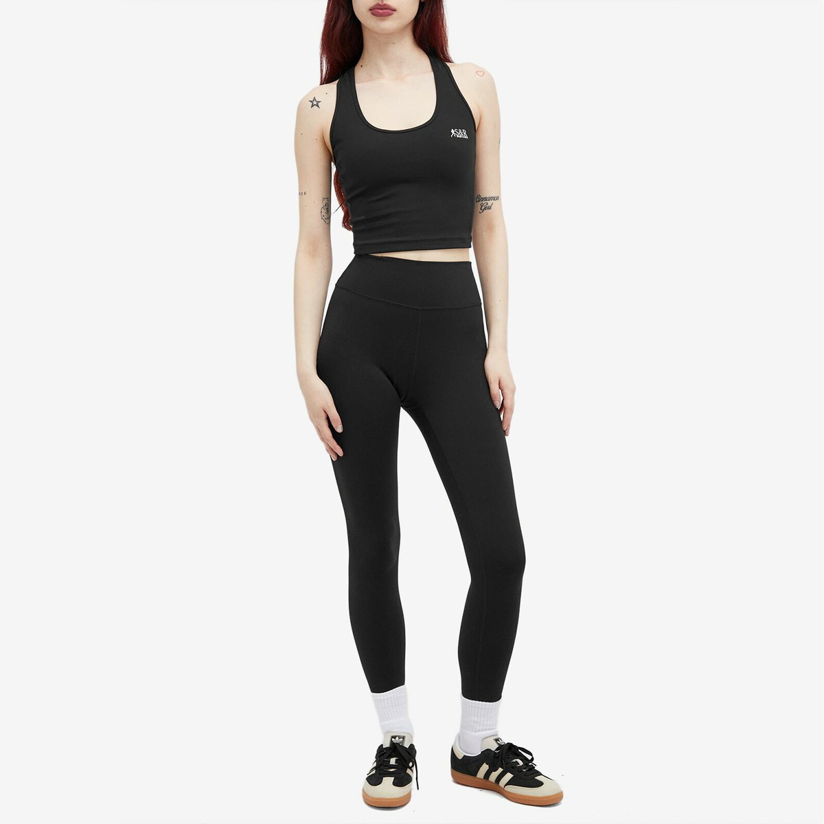 Sporty & Rich Women's SR Runner Sports Tank Bra in Black