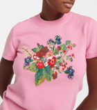 Barrie Bouquet intarsia cashmere and cotton top