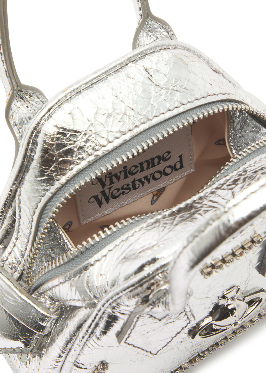Vivienne Westwood Yasmine Mini Metallic Leather top Handle bag - Silver - One Size