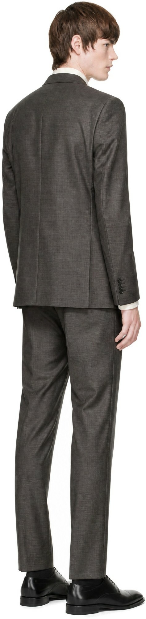 BOSS Gray Single-Breasted Suit