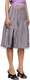 Edward Cuming Purple Pleat Around Midi Skirt