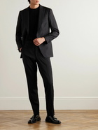 Mr P. - Slim-Fit Wool Tuxedo Trousers - Black