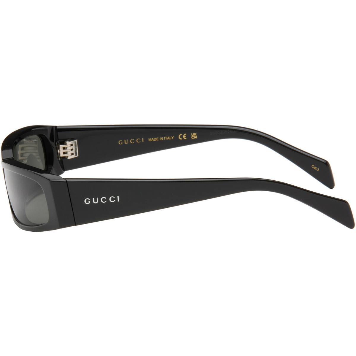 Gucci Black Rectangular Squared Sunglasses