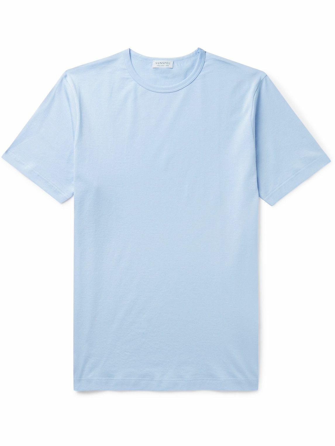 Sunspel Slim Fit Cotton Jersey T Shirt Blue Sunspel 5927