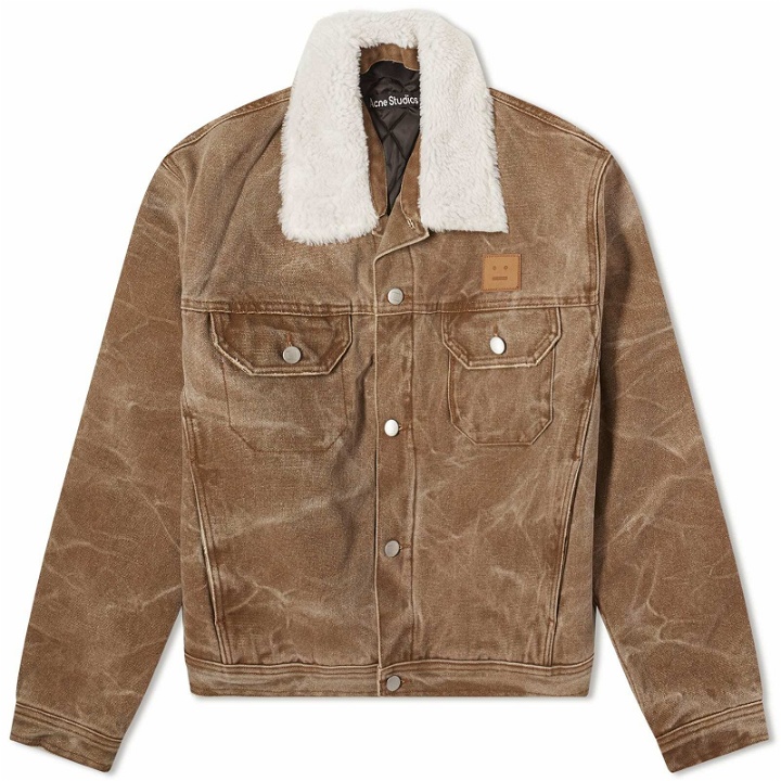 Photo: Acne Studios Men's Orsan Patch Canvas Padded Jacket in Toffee Brown