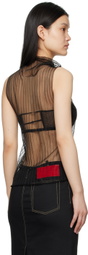 JUNEYEN Black Sheer Turtleneck
