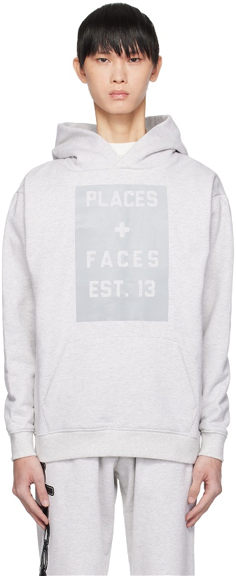 Photo: PLACES+FACES Gray OG Reflective Hoodie