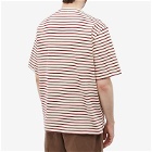 General Admission Men's Striped Slub T-Shirt in Natural Burgundy