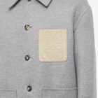 Loewe Men's Wool Workwear Jacket in Grey Melange