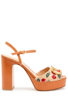 Valentino Cherries 115 Jacquard Raffia Sandals Multicoloured