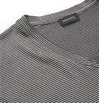 Hanro - Striped Mercerised Cotton T-Shirt - Black