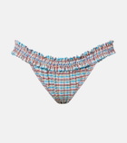 Faithfull Esterel checked ruffled bikini bottoms