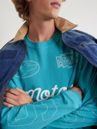 Cherry Los Angeles - Logo-Print Cotton-Mesh T-Shirt - Blue