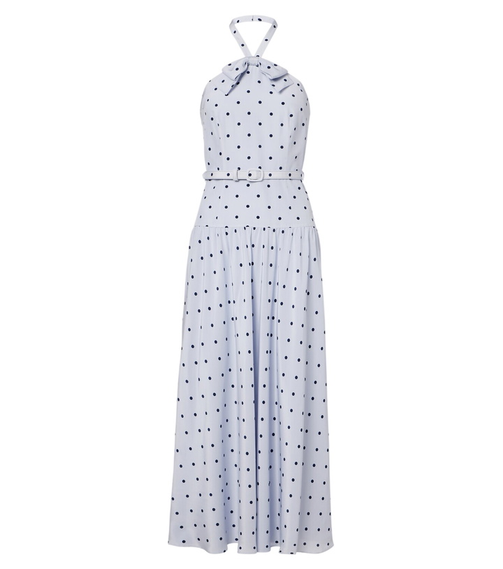 Photo: Alessandra Rich Belted polka-dot halterneck silk midi dress