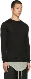 Rick Owens Black Cashmere Biker Crewneck Sweater