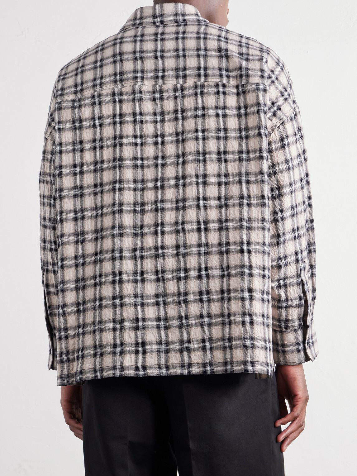 NAHMIAS - Checked Cotton-Blend Seersucker Shirt - Neutrals