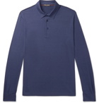 Loro Piana - Silk and Cotton-Blend Jersey Polo Shirt - Men - Blue