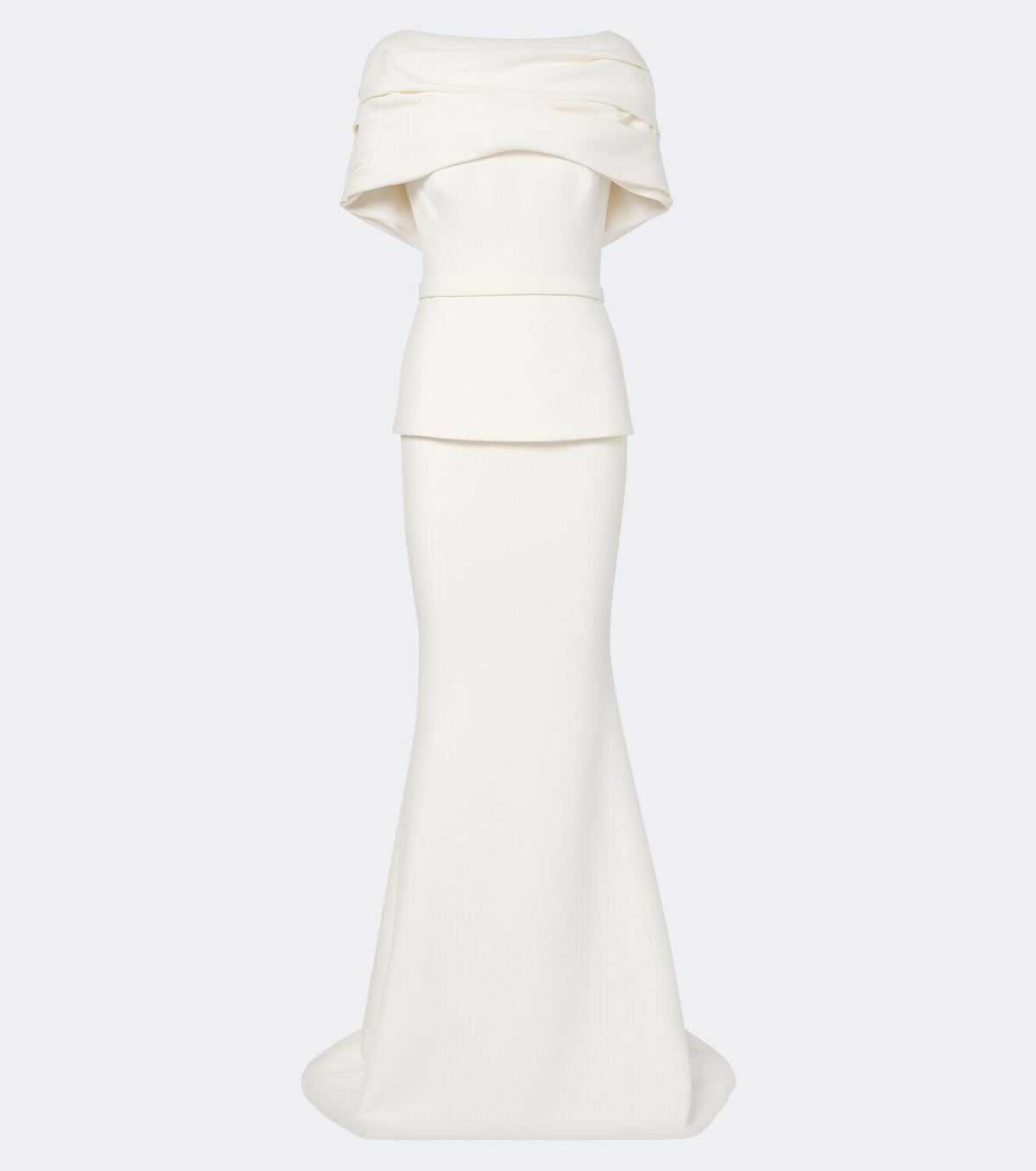 Safiyaa Loura peplum crêpe gown