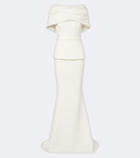 Safiyaa Loura peplum crêpe gown