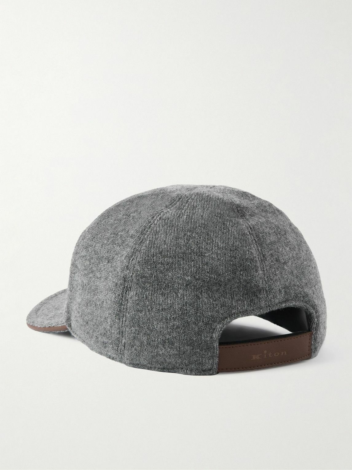Kiton - Leather-Trimmed Cashmere Baseball Cap