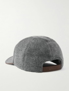 Kiton - Leather-Trimmed Cashmere Baseball Cap