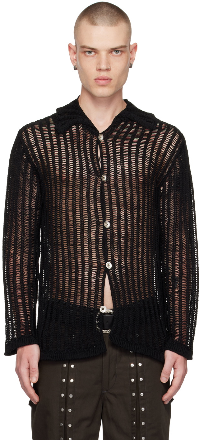 NVRFRGT Black Semi-Sheer Cardigan